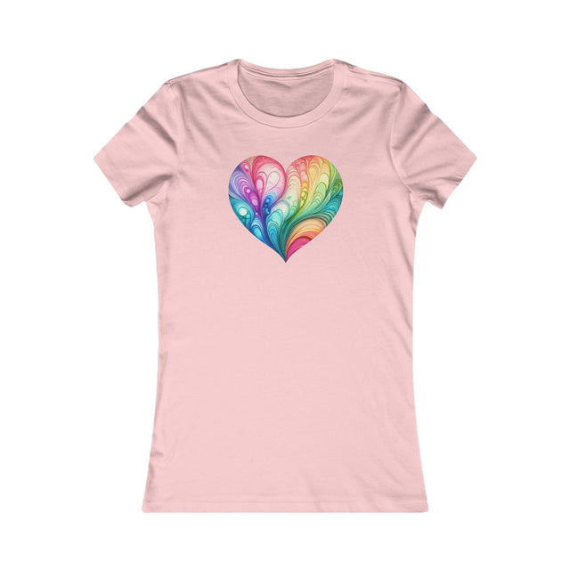 Rainbow Heart Streams Alcohol Ink Shirt Women's Favorite Tee, Pride T-shirt, Rainbow Heart Shirt
