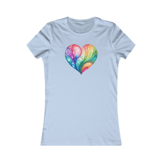 Rainbow Heart Streams Alcohol Ink Shirt Women's Favorite Tee, Pride T-shirt, Rainbow Heart Shirt
