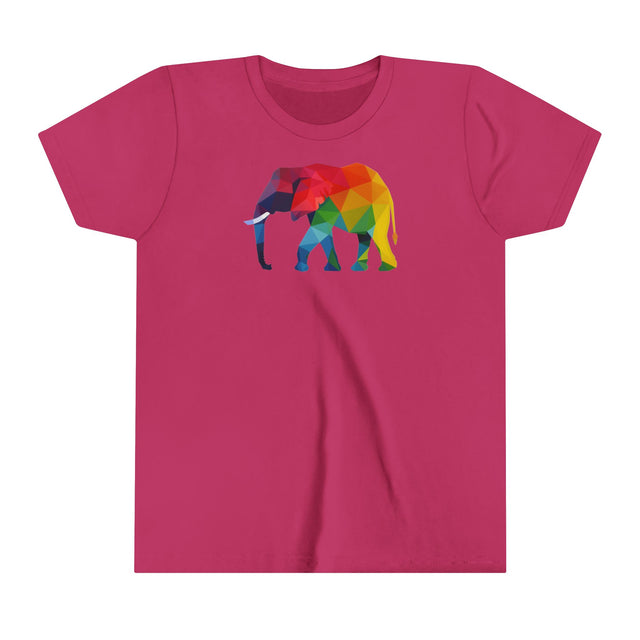 Geometric Rainbow Elephant T-shirt,Pride Shirt,Elephant Lover Top,Rainbow Animals,LGBTQ+ Tee,Queer,Gay,Lesbian,Bisexual,Trans,Youth Size