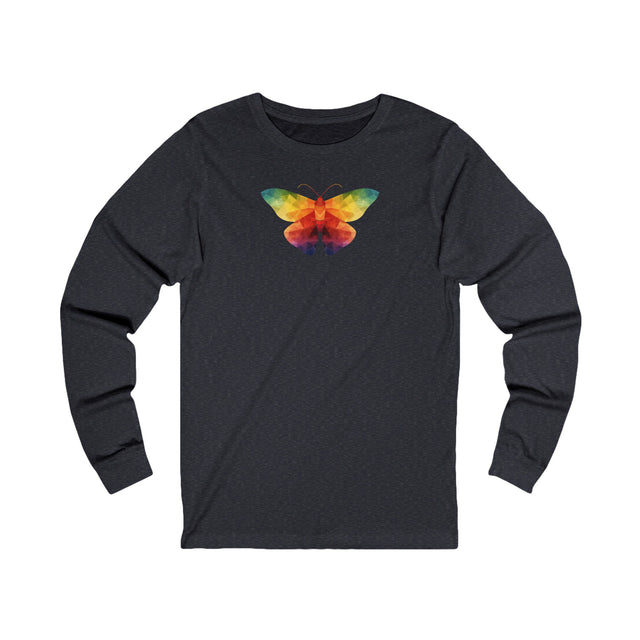 Rainbow Moth long sleeve T-shirt,Pride Shirt, Pride Parade Top, LGBTQ+ Tee, Nonbinary, Gay, Lesbian, Bisexual, Trans, BGLT, LBGT, Enby, Pansexual,Unisex Jersey Long Sleeve Tee