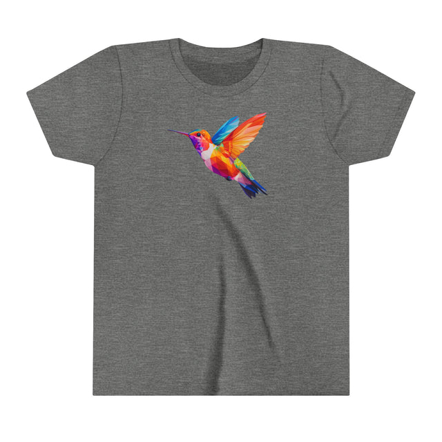 Geometric Rainbow Hummingbird T-shirt,Pride Shirt,Bird Lover Top,Rainbow Animals,Youth Size