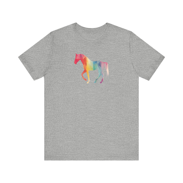 Geometric Rainbow Horse T-shirt,Pride Shirt,Equine Lover Top,Rainbow Animals,LGBTQ+ Tee,Queer,Gay,Lesbian,Bisexual,Trans,Pony,Colt