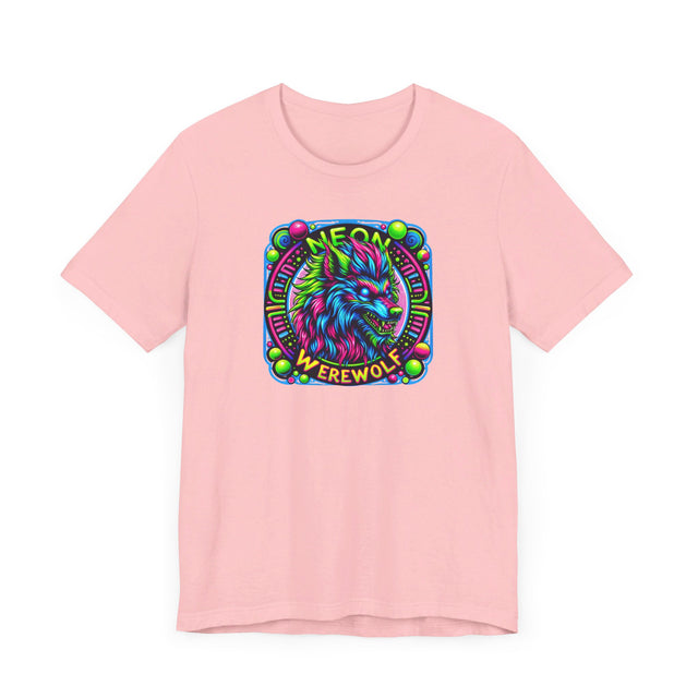 Neon Werewolf Circles T-shirt, Halloween Tee, Neon Goth