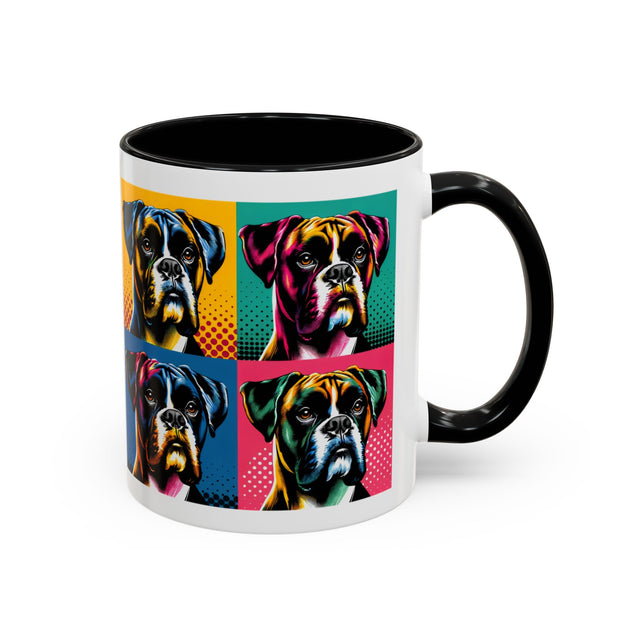 Boxers Coffee Cup,4-Panel Pop Art Mug,Boxer Lover,Boxer Mom,Boxer Dad,Dog Lover Gift,Boxer Gift