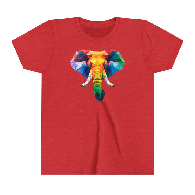 Geometric Rainbow Elephant T-shirt,Pride Shirt,Elephant Lover Top,Rainbow Animals,LGBTQ+ Tee,Queer,Gay,Lesbian,Bisexual,Trans,Youth Size