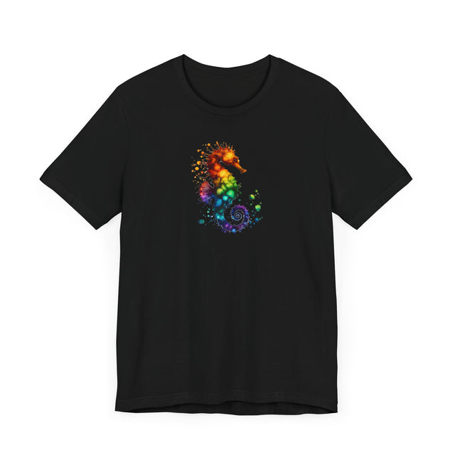 Rainbow Seahorse Alcohol Ink,Sea life lover,Ocean Life,Nautical,Pride Shirt,LGBTQ+ Tee
