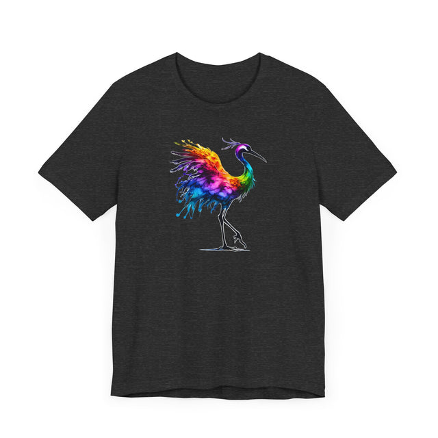Rainbow Crane Alcohol Ink T-shirt, Bird Lover T shirt, LGBTQ+, BGLT,Pride Shirt