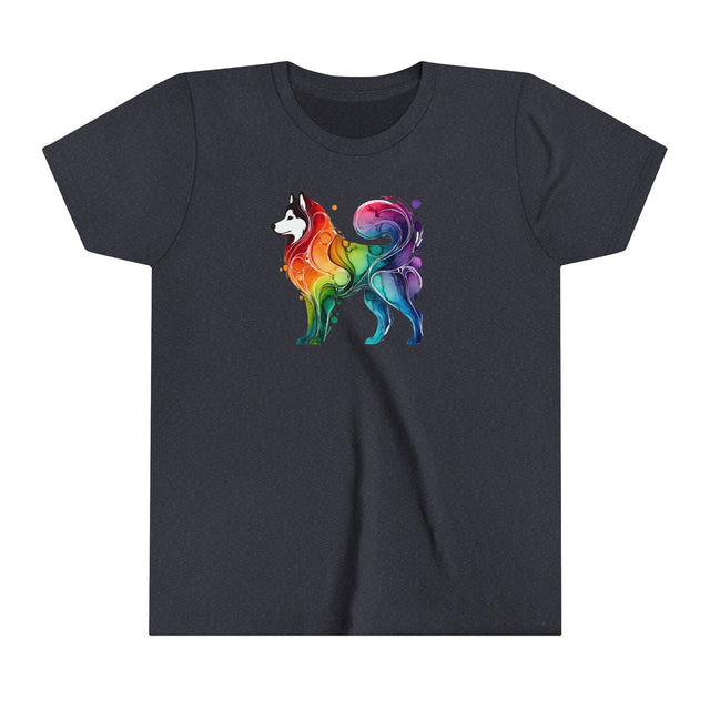 Rainbow Siberian Husky T-shirt,Pride Shirt,Dog Lover Top,Rainbow Animals,LGBTQ+ Tee,Husky Owner,Youth Size