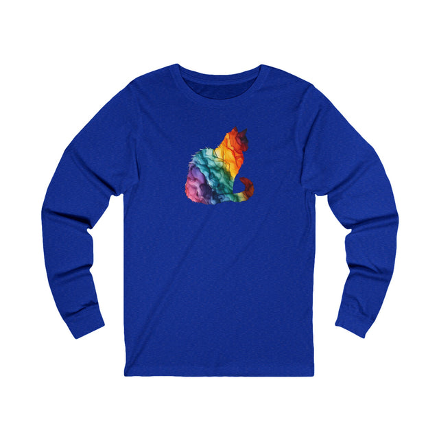 Rainbow Cat Long Sleeve T-shirt,Pride Shirt,Queer Top,Rainbow Animals,LGBTQ+ Tee,Cat Lover Gift,Gay,Lesbian,Bisexual,Trans,Feline,Kitten,Kitty
