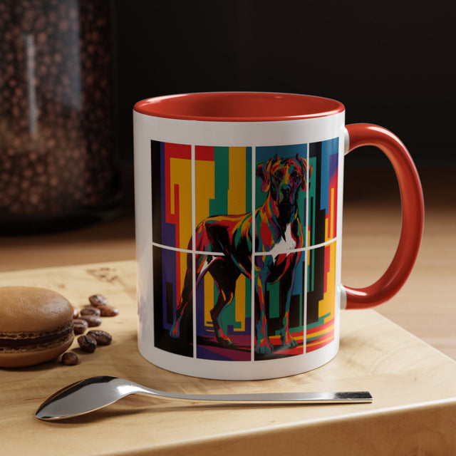 Great Danes Coffee Cup,4-Panel Pop Art Mug,Great Dane Lover,Great Dane Mom,Great Dane Dad,Dog Lover Gift,Great Dane Gift