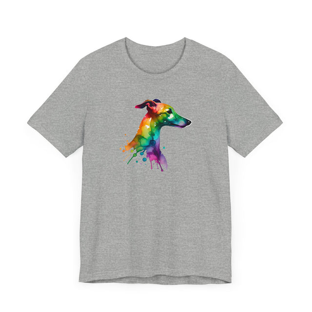 Rainbow Whippet Head T-shirt,Pride Shirt,Dog Lover Top,Rainbow Animals,LGBTQ+ Tee, Whippet owner, Whippet gift
