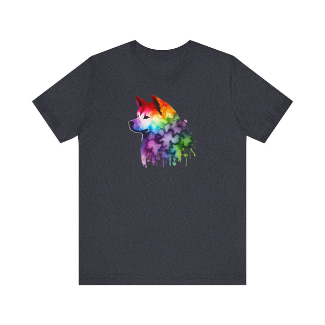 Rainbow Akita Head T-shirt,Pride Shirt,Dog Lover Top,Rainbow Animals,LGBTQ+ Tee, Akita Owner gift