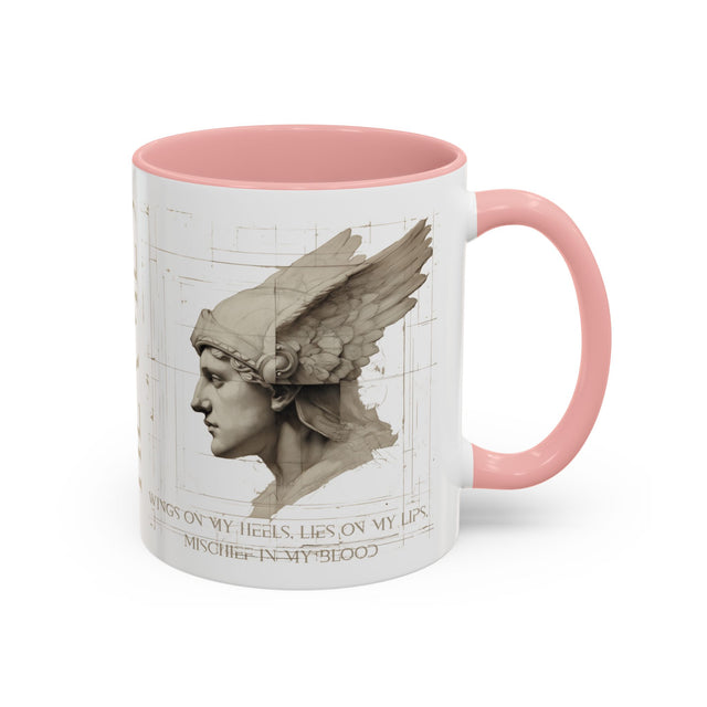 Hermes - Wings on my heels, lies on my lips, mischief in my blood mug