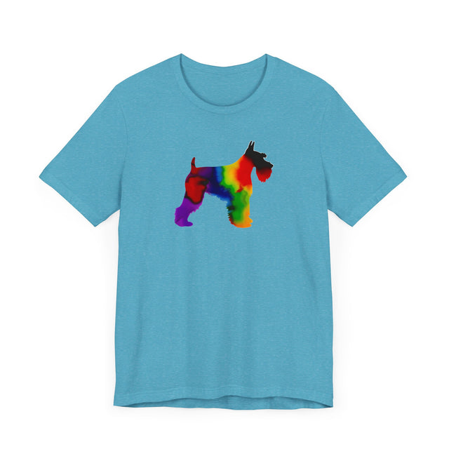 Rainbow Standard Schnauzer T-shirt,Pride Shirt,Dog Lover Top,Rainbow Animals,LGBTQ+ Tee, Schnauzer owner, Schnauzer gift