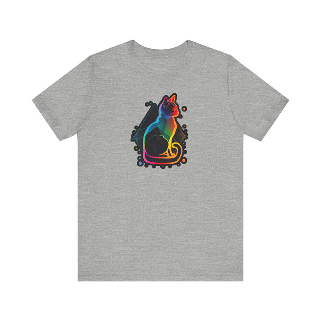 Geometric Rainbow Cat T-shirt,Pride Shirt,Cat Lover Top