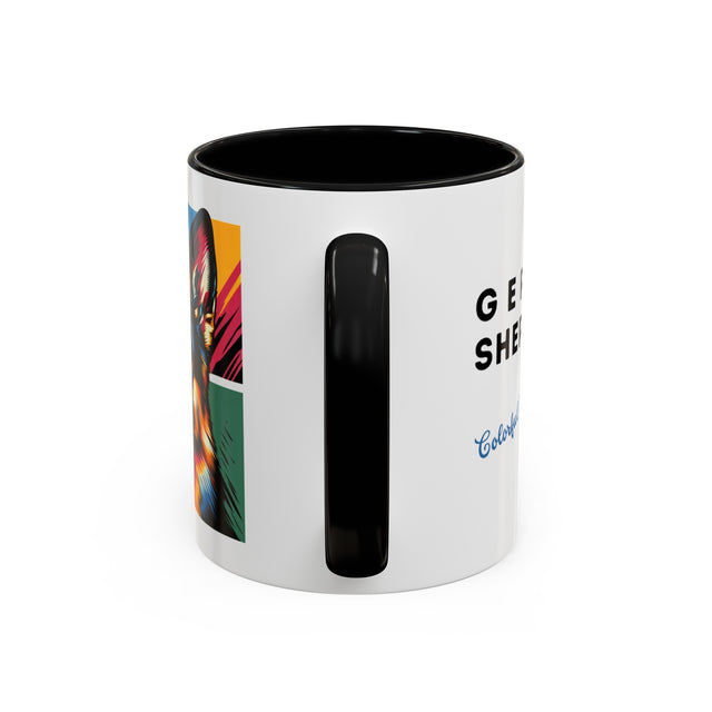 German Shepherd Dog Mug,4-Panel Pop Art Mug,German Shepherd Lover,GSD Mom,GSD Dad,Dog Lover Gift,Alsatian Gift,German Shedder