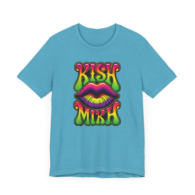Kish Mikh "Kiss Me" psychedelic T-shirt, Yiddish Lover Shirt