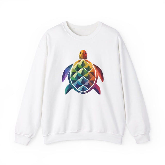 Geometric Rainbow Sea Turtle Sweatshirt, Turtle Lover Gift