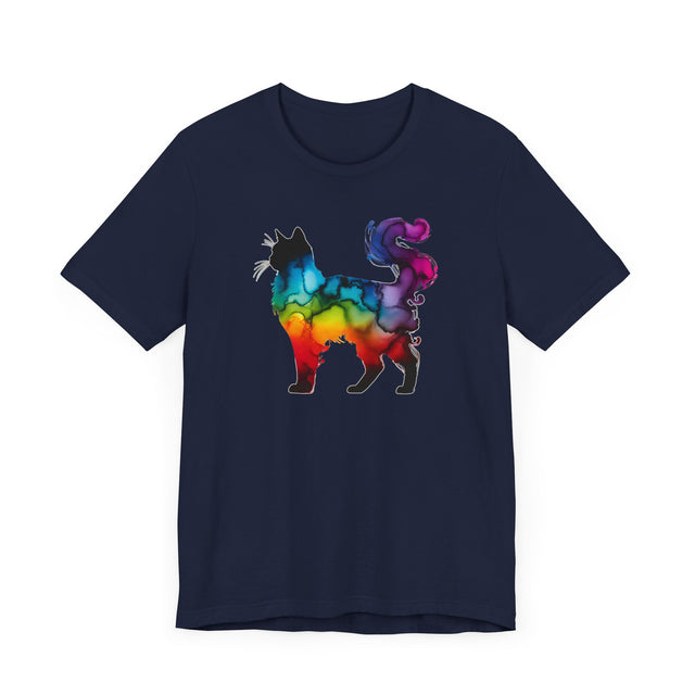 Rainbow Fluffy Cat T-shirt,Pride Shirt,Cat Lover Top,Rainbow Animals,LGBTQ+ Tee,Feline,Kitten,Kitty