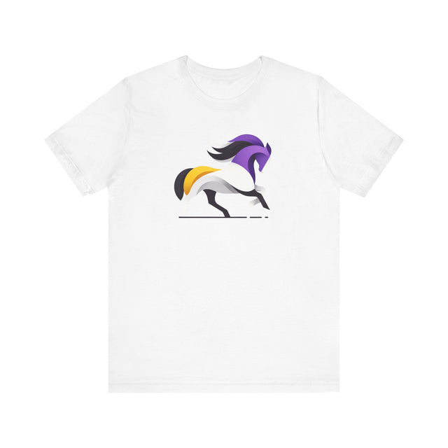 Enby Horse T-shirt,NonBinary Pride Shirt, Non-Binary Top, LGBTQ+ Tee, Modern Art Horse, uNBridled Stallion
