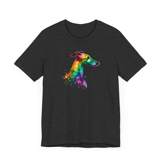 Rainbow Whippet Head T-shirt,Pride Shirt,Dog Lover Top,Rainbow Animals,LGBTQ+ Tee, Whippet owner, Whippet gift
