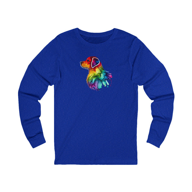 Rainbow Labrador Retriever Head Long Sleeve T-shirt,Pride Shirt,Dog Lover Top,Rainbow Animals,LGBTQ+ Tee, Lab Owner