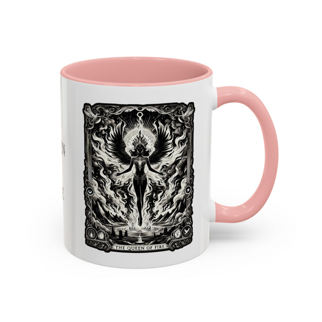 Queen of Fire,Tarot card mug,Mothers Day Gift,Tarot Reader Gift,Witchy cup,Mystical Cards cup,Celestial Astrology,Gift for her,Mom Gift