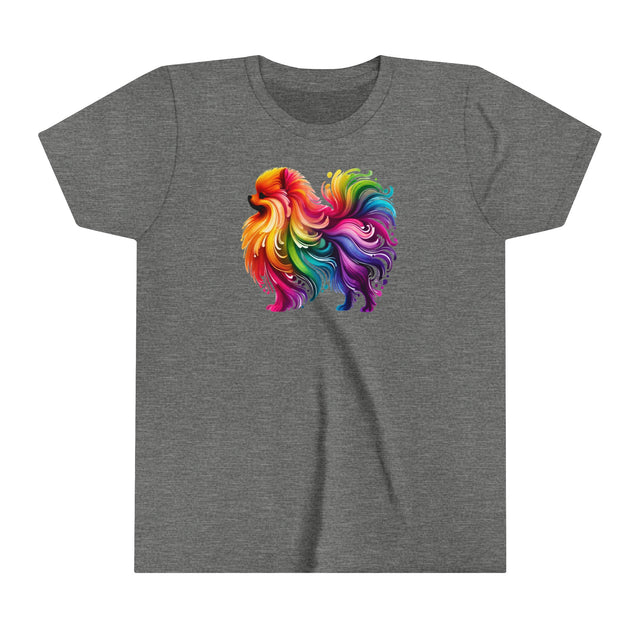 Rainbow Pomeranian T-shirt,Pride Shirt,Dog Lover Top,Rainbow Animals,LGBTQ+ Tee, Pomeranian Owner,Youth Size