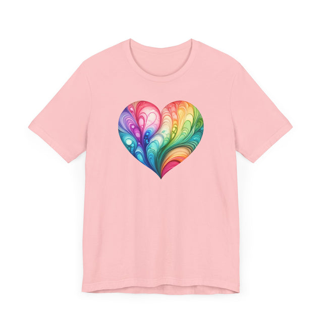 Rainbow Heart Streams Alcohol Ink Shirt, Pride Shirt