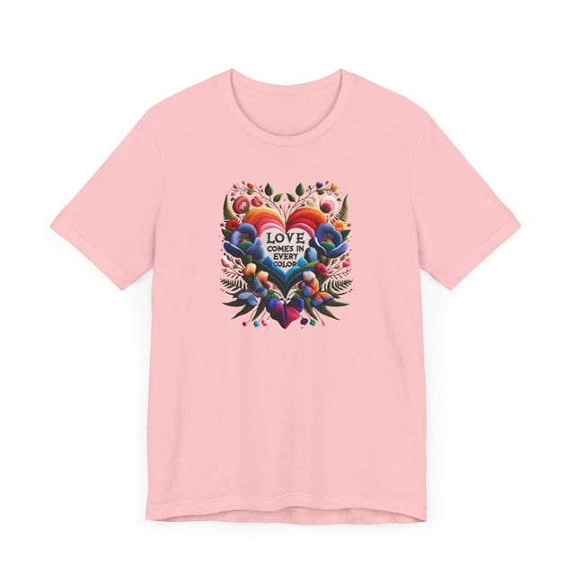 Love Comes in Every Color Heart Shirt, Rainbow Heart T-shirt