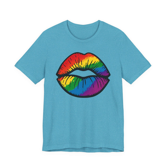 Rainbow Pop-Art Lips T-shirt, Kiss Shirt, Artsy Tee, LGBTQIA, Pride Shirt