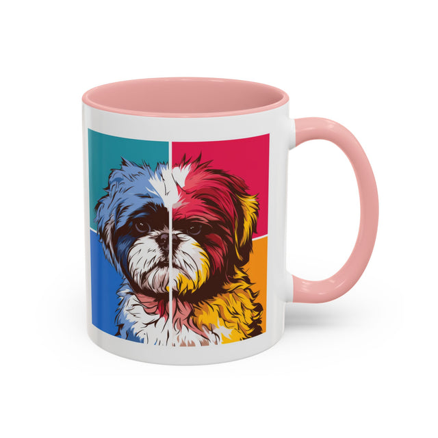 Shih Tzu Coffee Cup,4-Panel Pop Art Mug,Shih Tzu Lover,Shih Tzu Mom,Shih Tzu Dad,Dog Lover Gift,Shih Tzu Gift