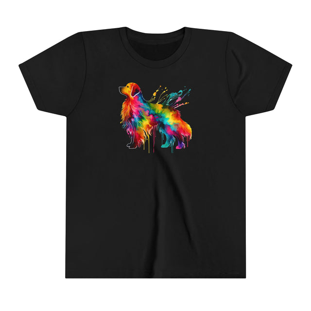 Rainbow Golden Retriever T-shirt,Pride Shirt,Dog Lover Top,Rainbow Animals,LGBTQ+ Tee,Golden Owner,Youth Size