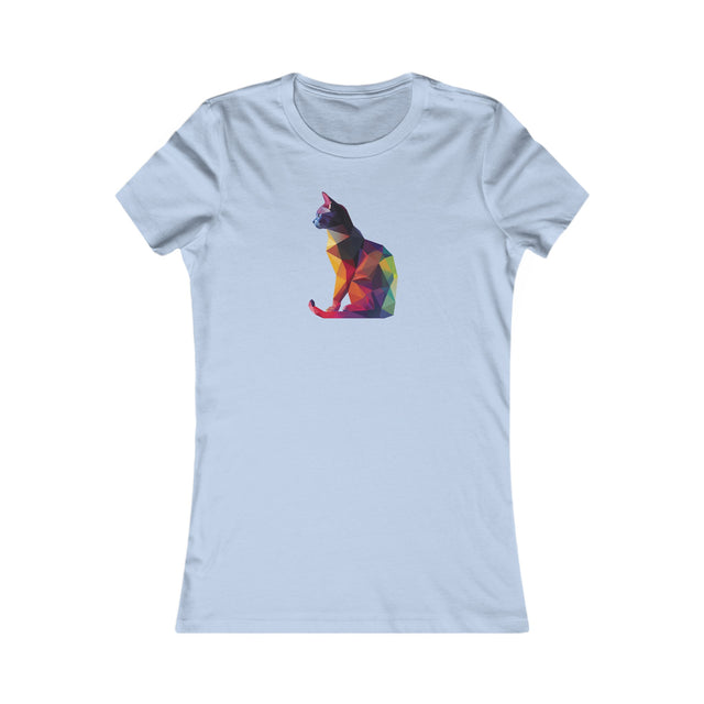 Geometric Rainbow Cat T-shirt,Pride Shirt,Cat Lover Top,Rainbow Animals,LGBTQ+ Tee,Queer,Gay,Lesbian,Bisexual,Trans,Feline,Kitten,Kitty,Women's Favorite Tee