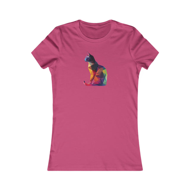 Geometric Rainbow Cat T-shirt,Pride Shirt,Cat Lover Top,Rainbow Animals,LGBTQ+ Tee,Queer,Gay,Lesbian,Bisexual,Trans,Feline,Kitten,Kitty,Women's Favorite Tee