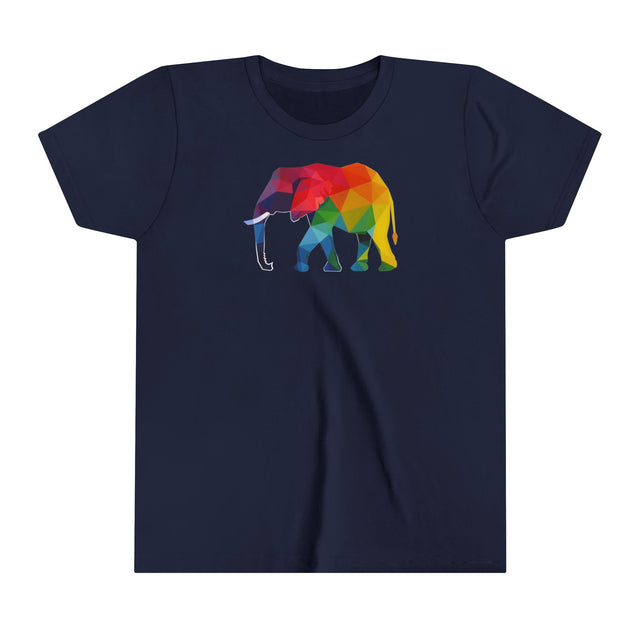 Geometric Rainbow Elephant T-shirt,Pride Shirt,Elephant Lover Top,Rainbow Animals,LGBTQ+ Tee,Queer,Gay,Lesbian,Bisexual,Trans,Youth Size