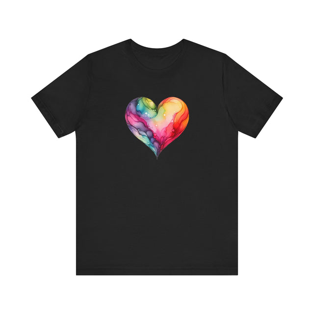Rainbow Heart Alcohol Ink,Pride Heart Shirt, Rainbow Heart T-shirt, LGBTQ+ Tee, Queer