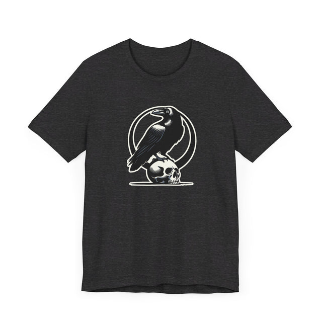 Raven on Skull T-shirt, Halloween Tee, Goth Shirt