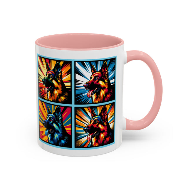 German Shepherd Dog Mug,4-Panel Pop Art Mug,German Shepherd Lover,GSD Mom,GSD Dad,Dog Lover Gift,Alsatian Gift,German Shedder