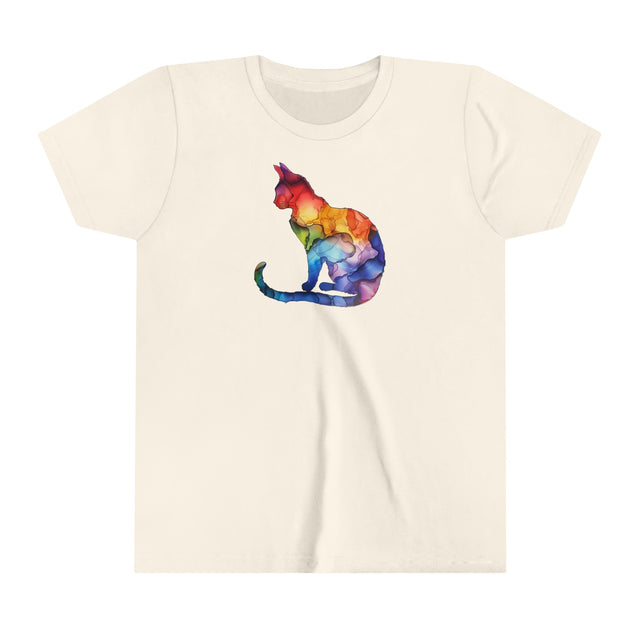 Rainbow Cat T-shirt,Pride Shirt,Pride Parade Top,Rainbow Animals,LGBTQ+ Tee,Nonbinary,Gay,Lesbian,Bisexual,Trans,BGLT,LBGT,Feline,Kitten,Kitty,Youth Size