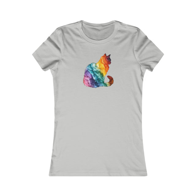 Rainbow Cat T-shirt,Pride Shirt,Cat Lover Top,Rainbow Animals,LGBTQ+ Tee,Queer,Gay,Lesbian,Bisexual,Trans,Feline,Kitten,Kitty,Women's Favorite Tee