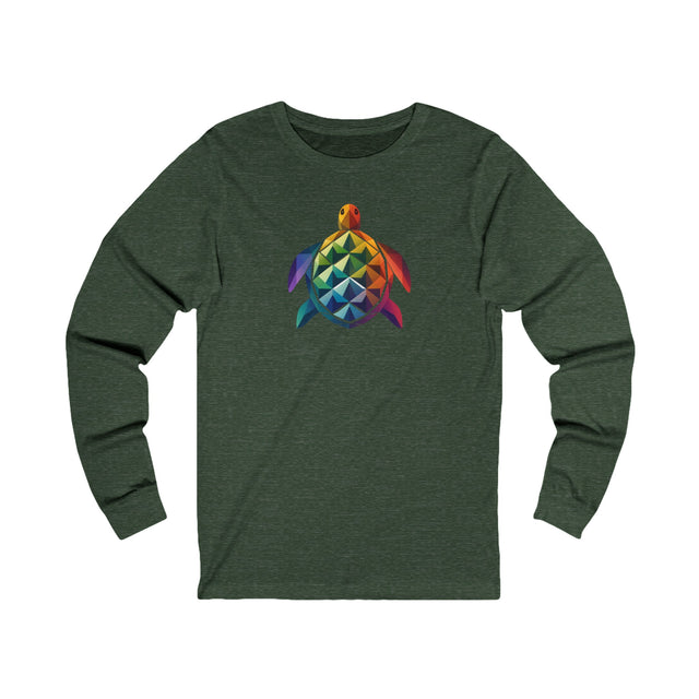 Rainbow Turtle long sleeve T-shirt, Pride Shirt, LBGT, Sea Turtle T shirt, LGBTQ+ Ally Tee, Nonbinary, Gay, Lesbian, Bisexual, Trans, Queer, BGLT, Ocean,Unisex Jersey Long Sleeve Tee