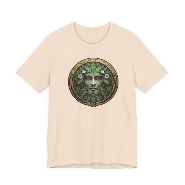 Green Man Nature is the Art of the Divine T-shirt, Nature Lover, Dante Quote