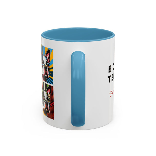 Boston Terrier Coffee Cup,4-Panel Pop Art Mug,Boston Terrier Lover,Boston Terrier Mom