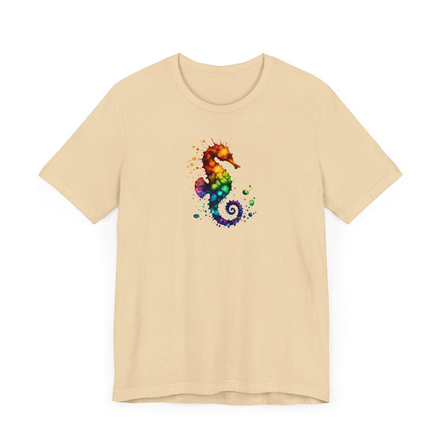 Rainbow Seahorse Alcohol Ink,Sea life lover,Ocean Life,Nautical,Pride Shirt,LGBTQ+ Tee