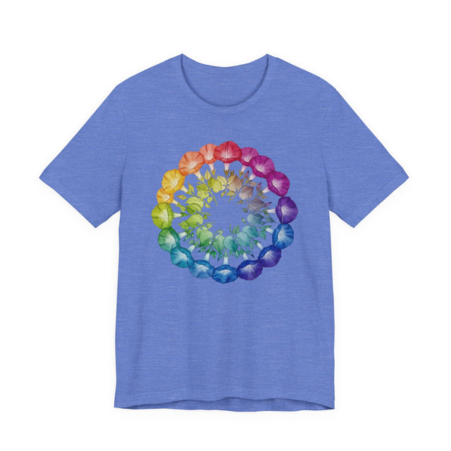 Rainbow Morning Glory Mandala shirt, Flower Shirt,Pride Tee, LGBTQIA, Plant Lover Gift, Gardener T-shirt, Mothers Day Gift, Gift for Her