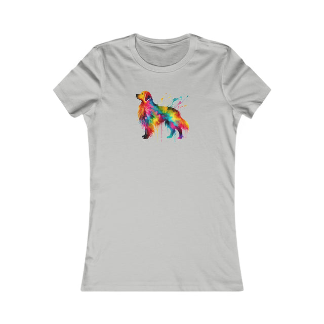 Rainbow Golden Retriever T-shirt,Pride Shirt,Dog Lover Top,Rainbow Animals,LGBTQ+ Tee,Golden Owner,Women's Favorite Tee