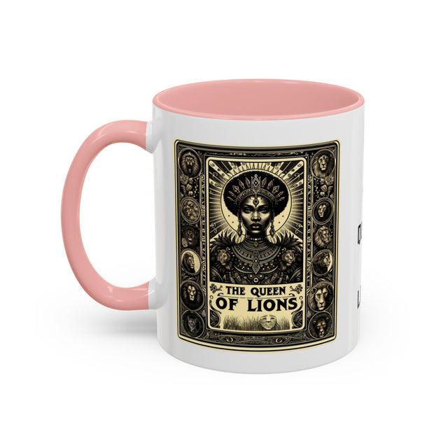 Queen of Lions,Tarot card cup,Mothers Day Gift,Tarot Reader Gift,African Queen,Gift for her,Black Mom Gift,Black Queen Mug,Gift for Mom