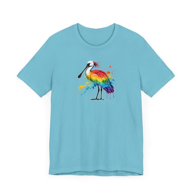Rainbow Spoonbill Alcohol Ink T-shirt, Pride Shirt,Bird Lover T shirt, LGBTQ+, BGLT, Avian