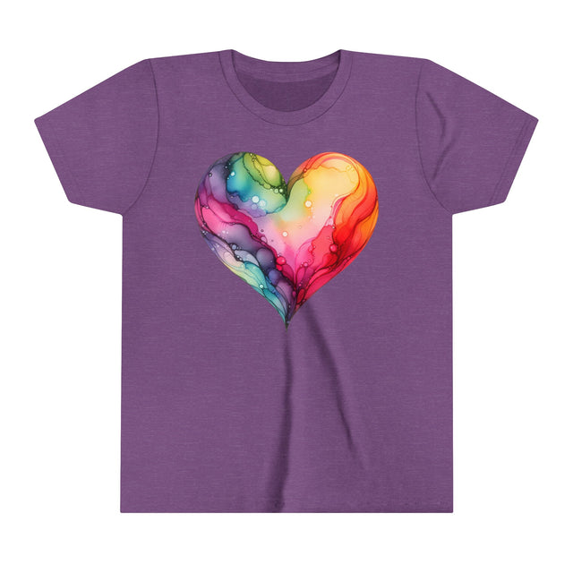 Rainbow Heart Alcohol Ink, Youth Size